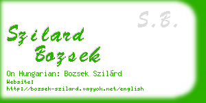 szilard bozsek business card