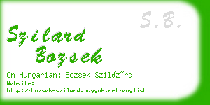 szilard bozsek business card